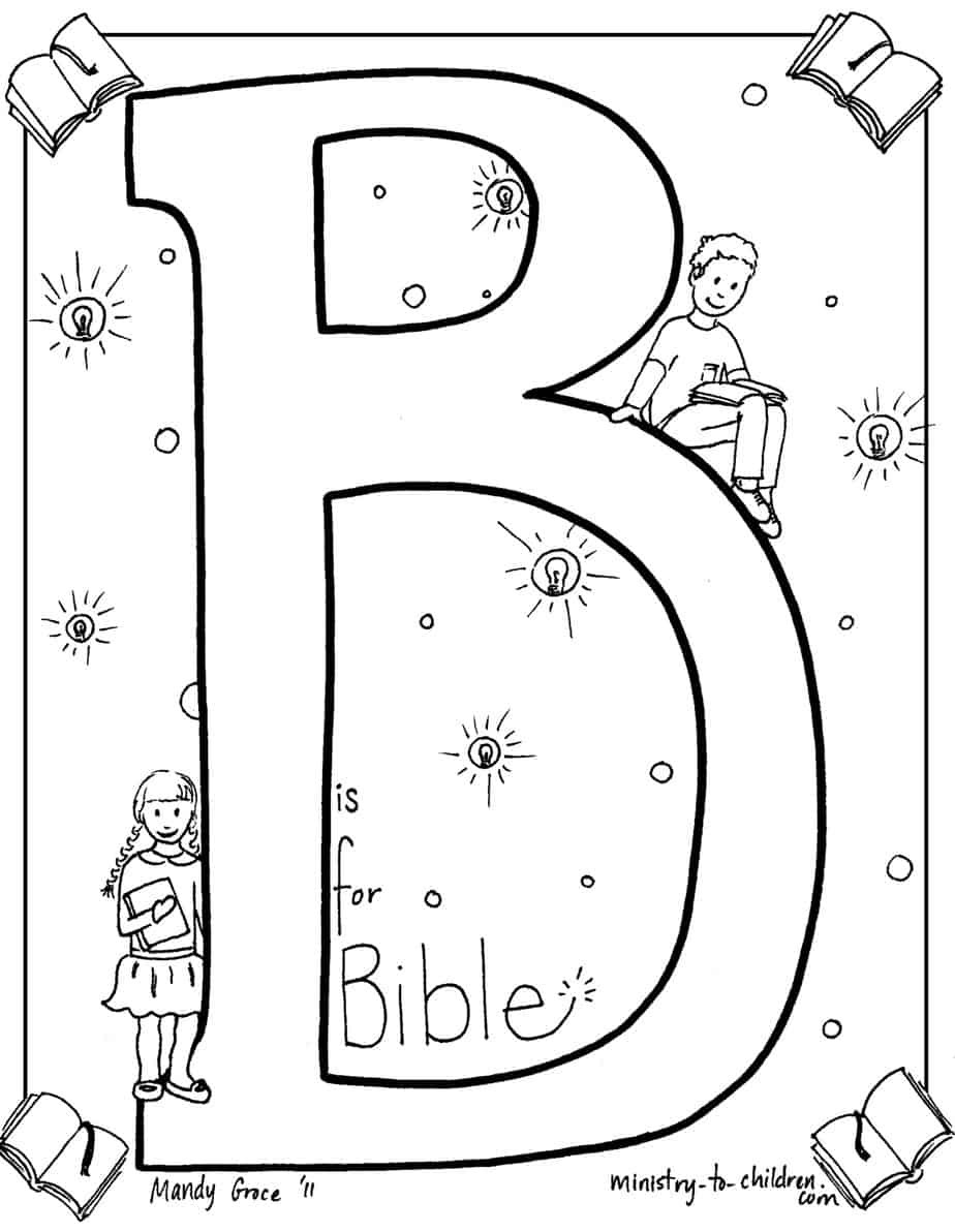 Printable Bible Coloring Pages Kids
 "B is for Bible" Coloring Page