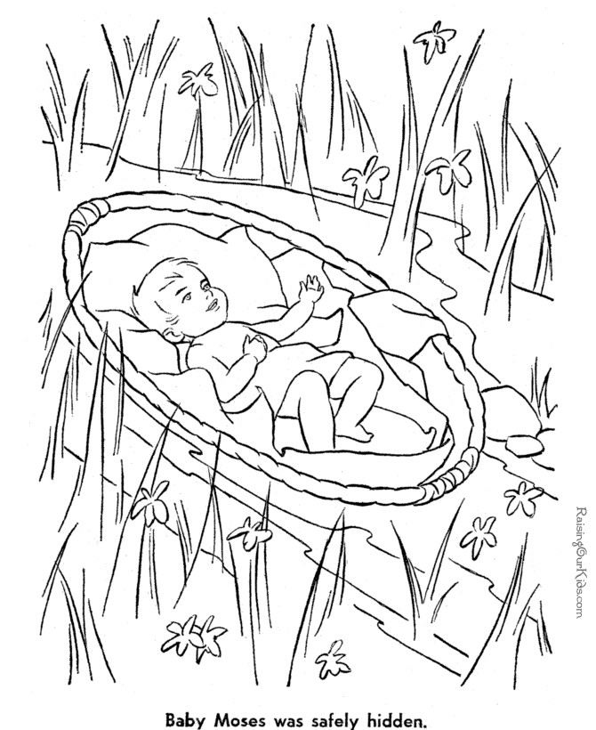 Printable Bible Coloring Pages Kids
 Moses Bible page to print and color 030
