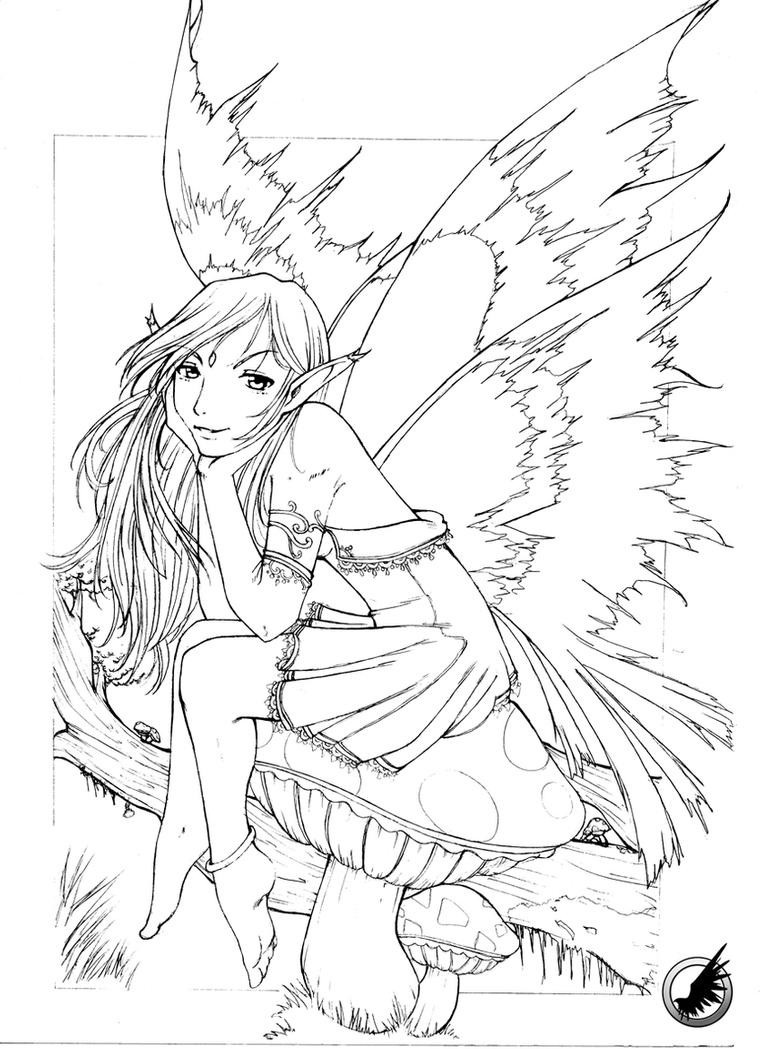 Printable Coloring Pages For Adults Fairies
 Leaf Fairy Sketch by RadicallDreamer on DeviantArt