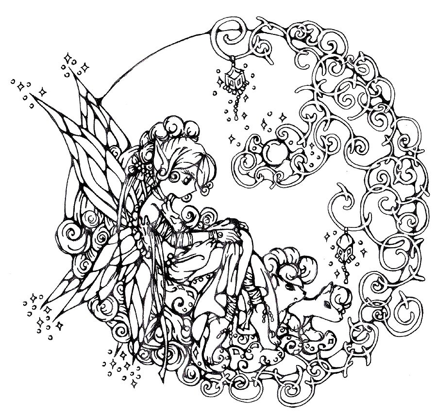 Printable Coloring Pages For Adults Fairies
 FAIRY COLORING PAGES