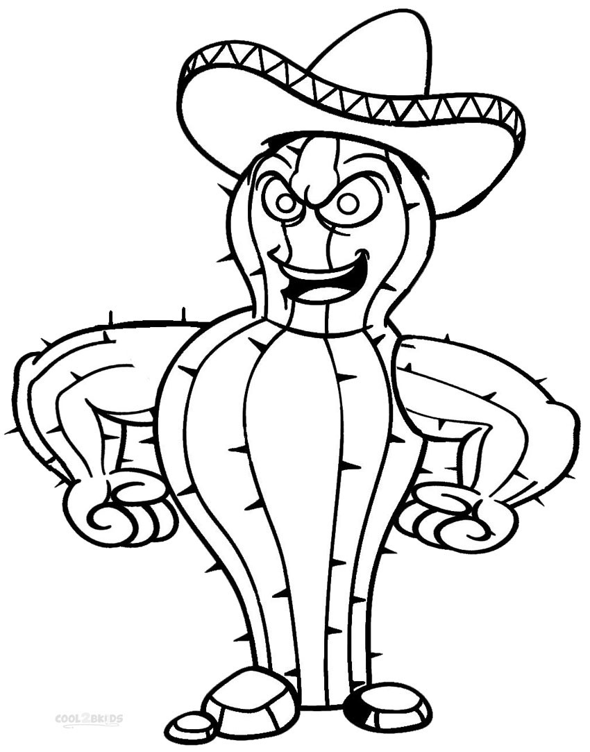 Printable Coloring Pages For Children
 Printable Cactus Coloring Pages For Kids