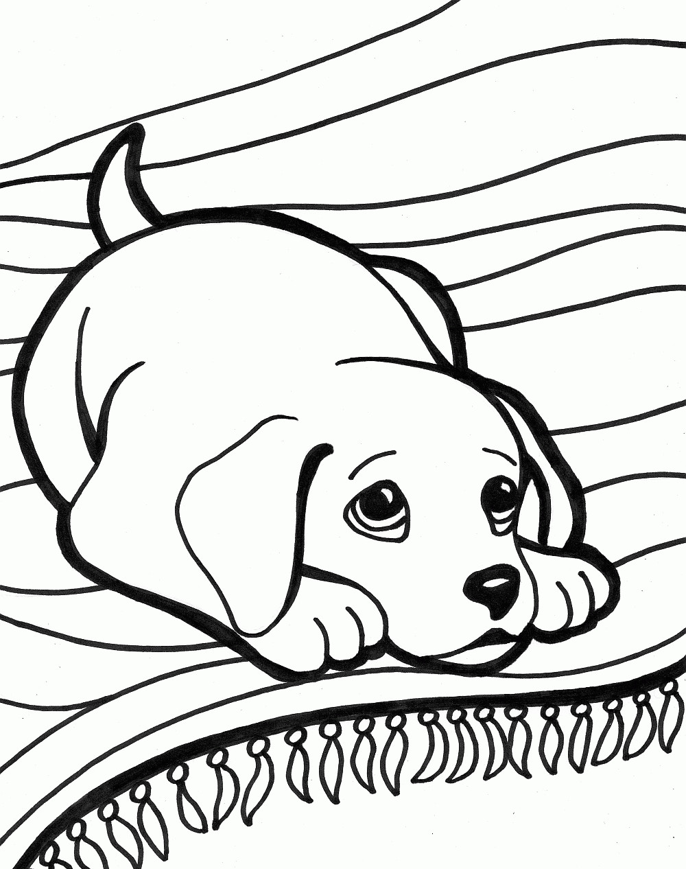 Printable Coloring Pages Of Dogs
 Puppy World Cute Cartoon Puppy