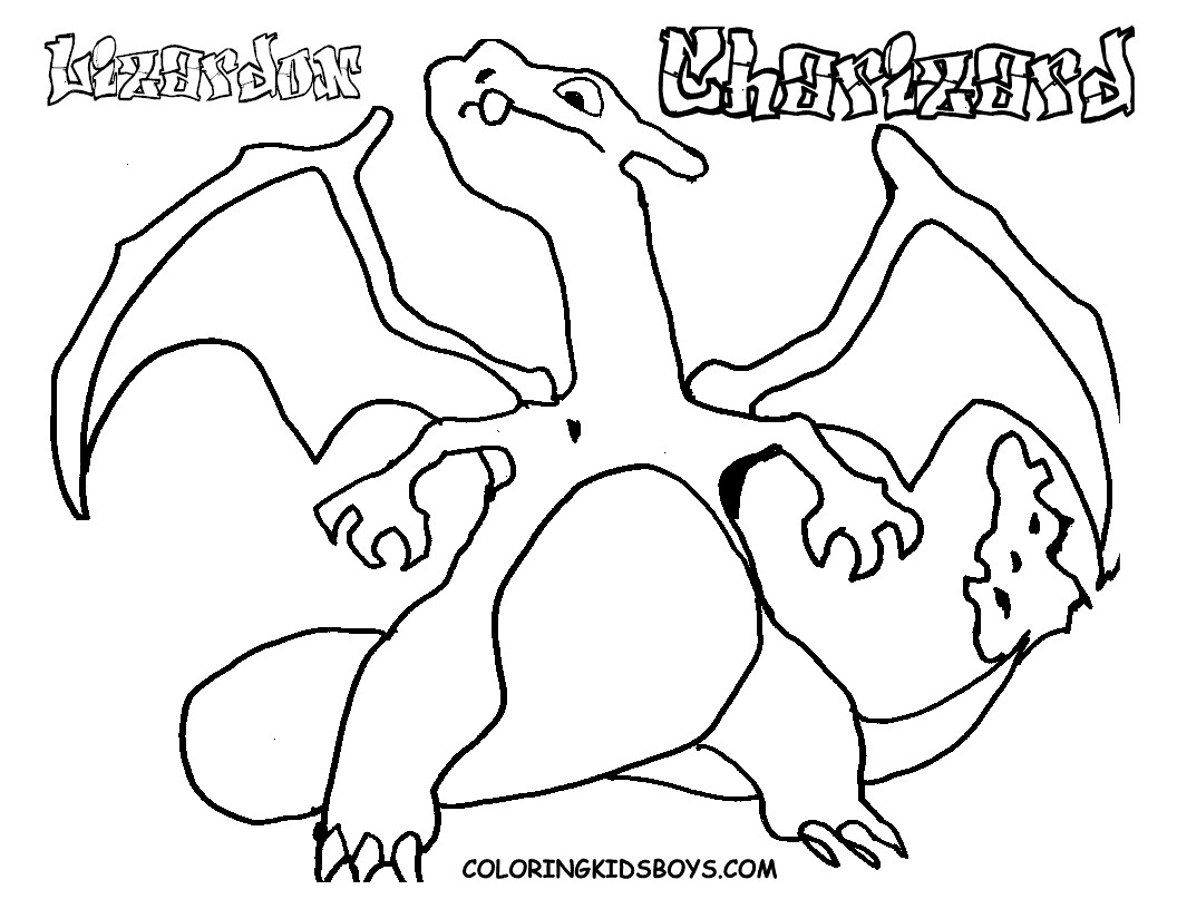 Printable Coloring Pages Pokemon
 Free Printable Pokemon " Charizad " Coloring Pages