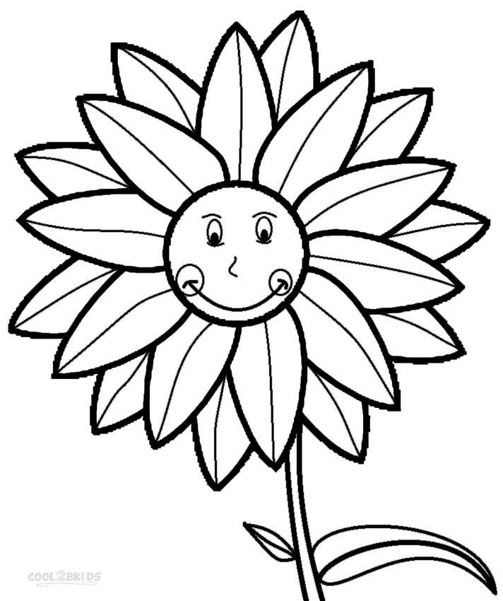 Printable Flower Coloring Pages For Kids
 Printable Sunflower Coloring Pages For Kids