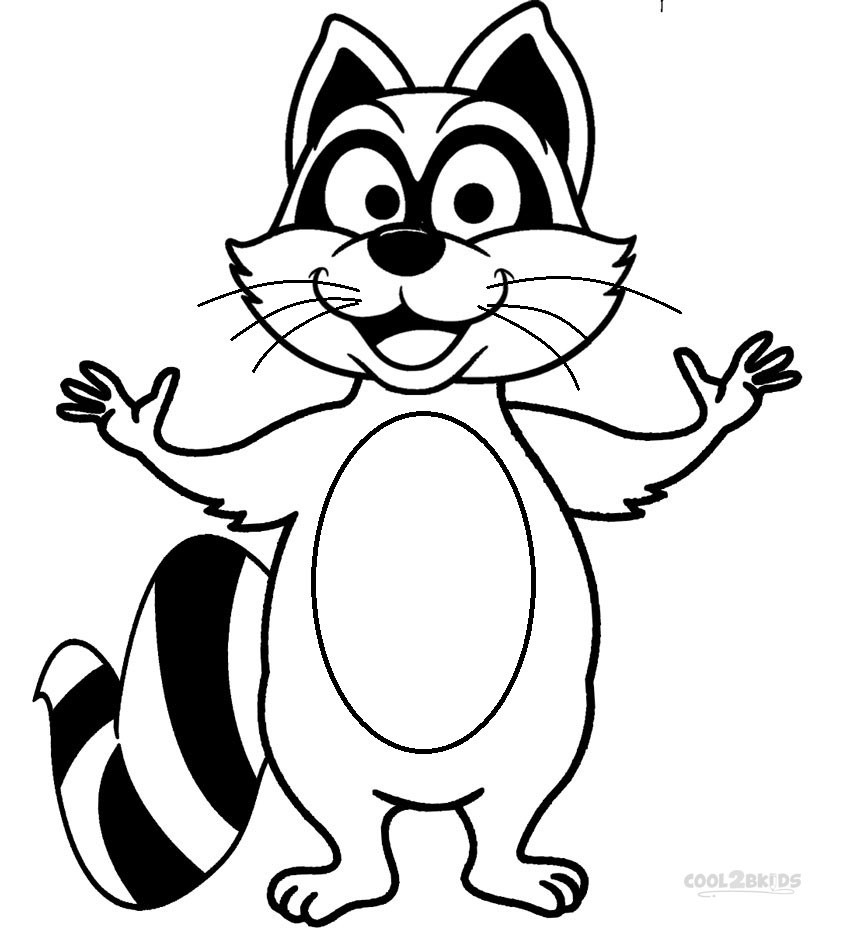 Printable Kids Coloring Sheets
 Printable Raccoon Coloring Pages For Kids