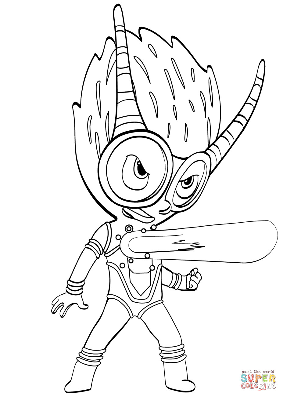 Printable Pj Mask Coloring Pages
 Firefly Villain from PJ Masks coloring page