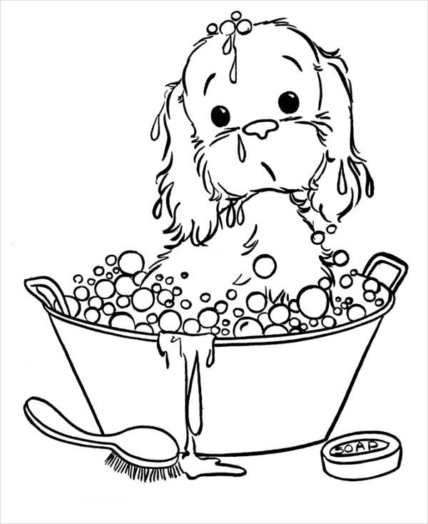 Printable Puppy Coloring Pages
 9 Puppy Coloring Pages JPG AI Illustrator Download