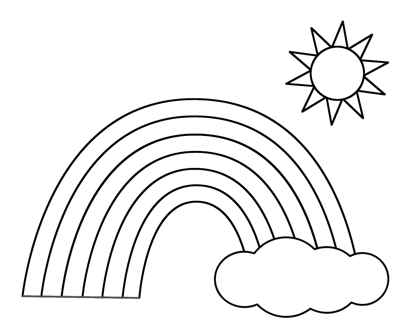 Printable Rainbow Coloring Pages
 R is for Rainbow coloring page Rainbows