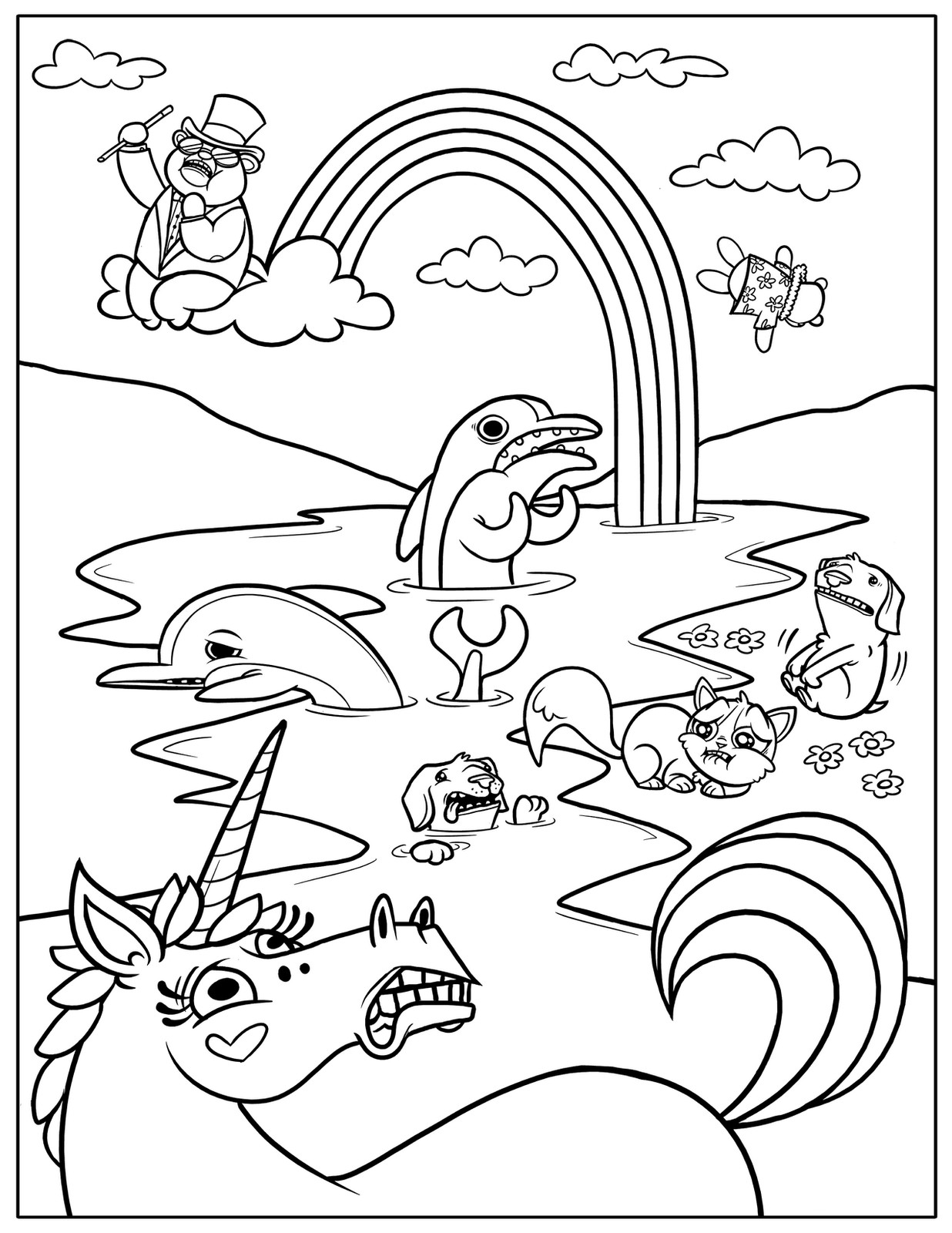 Printable Rainbow Coloring Pages
 Rainbow Coloring Page