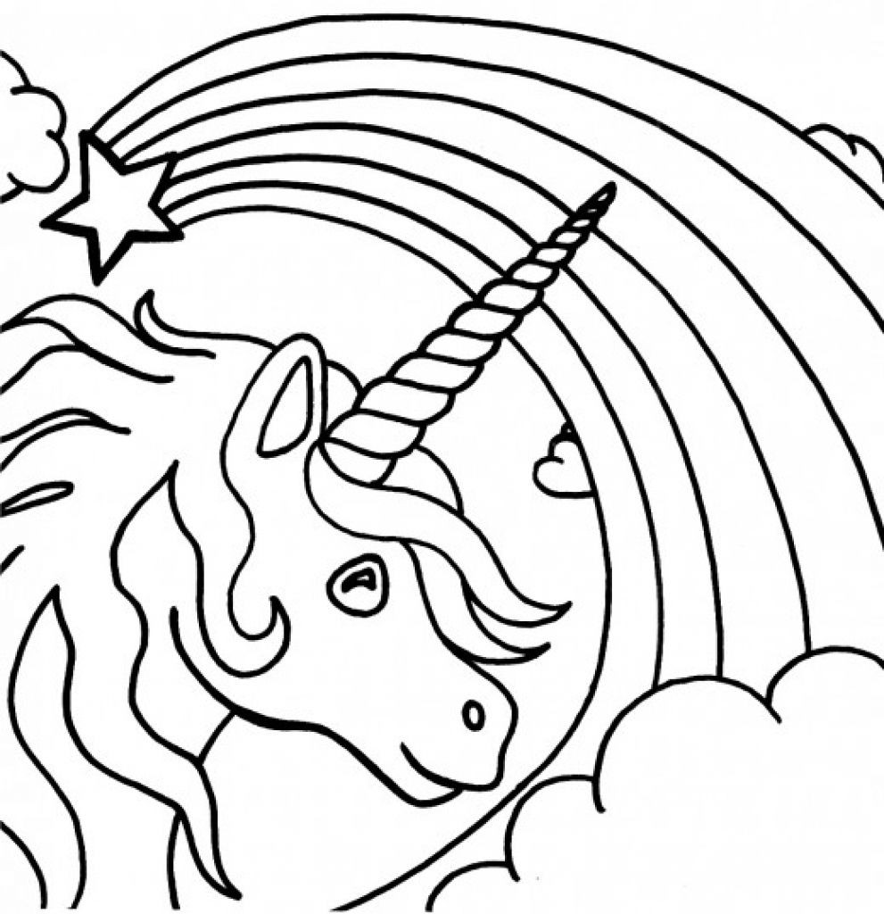 Printable Rainbow Coloring Pages
 Beautiful Unicorn Starring A Fading Rainbow Coloring Page