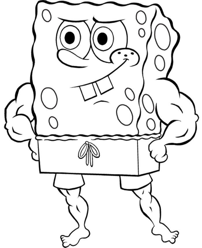 Printable Spongebob Coloring Pages
 Spongebob Muscular Coloring Page