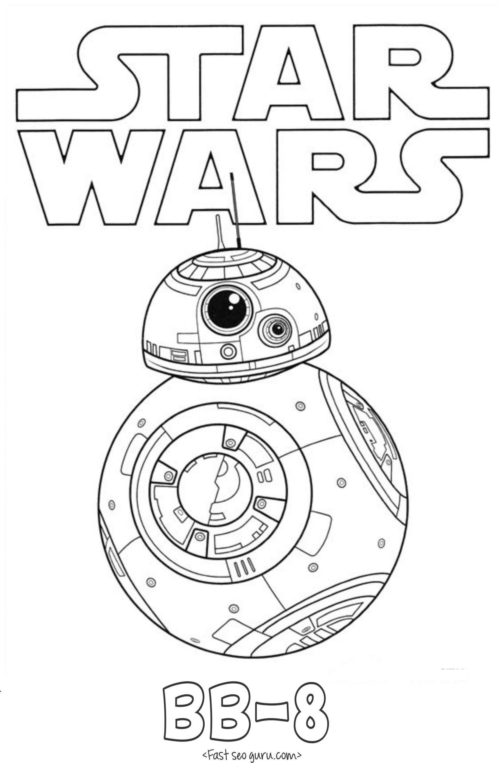 Printable Star Wars Coloring Pages
 Printable Star Wars The Force Awakens BB 8 coloring pages