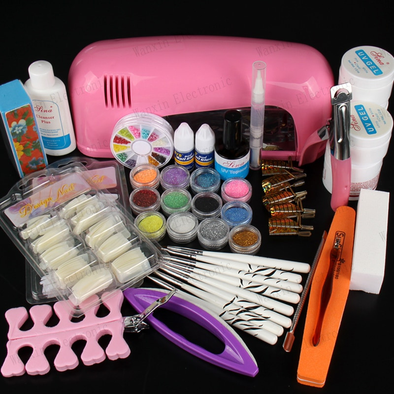 Pro Nail Art Kit
 FREE SHIPPING Professional nail art kit color uv gel Full