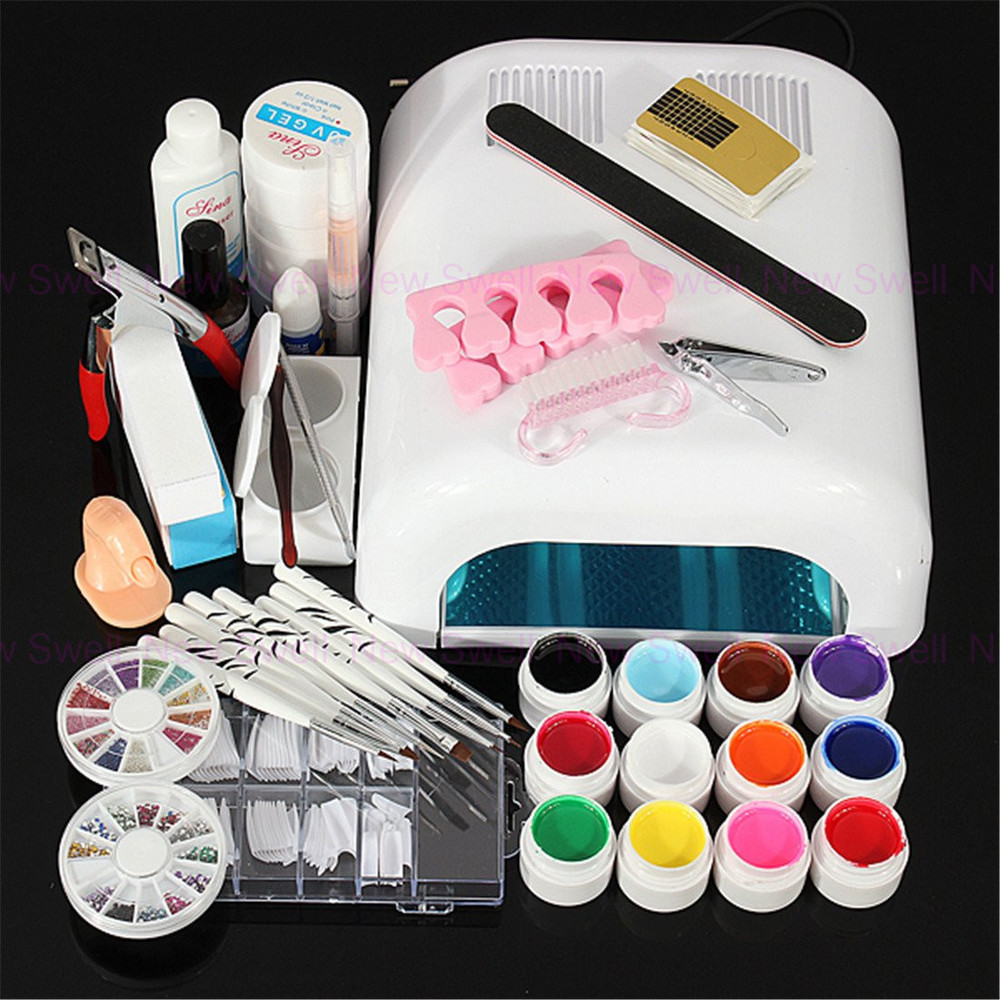 Pro Nail Art Kit
 Pro 36W White UV Dryer Curing Promotion Lamp Gel Polish