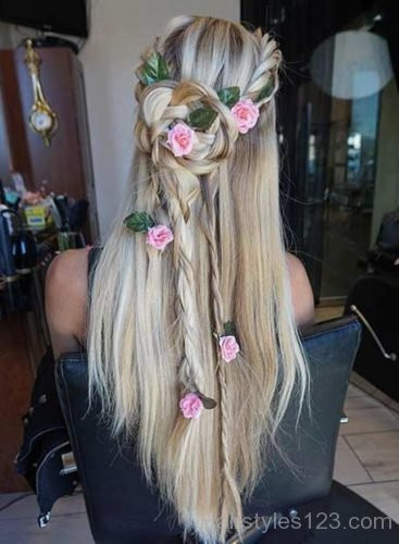 Prom Hairstyle With Flowers
 Long Prom Hairstyles