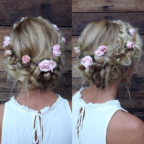 Prom Hairstyle With Flowers
 43 Beautiful Braided Prom Hairstyles