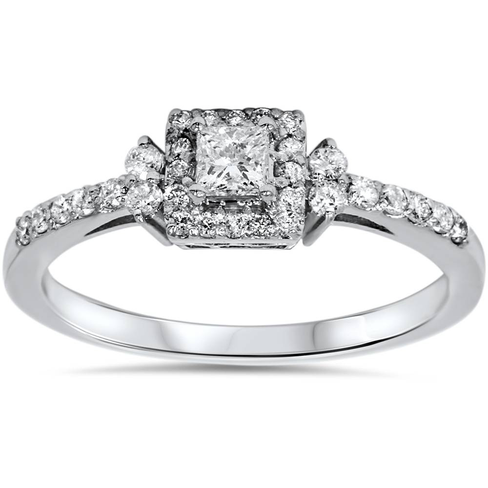 Promise Rings Princess Cut
 3 8ct Princess Cut Diamond Vintage Halo Engagement Promise