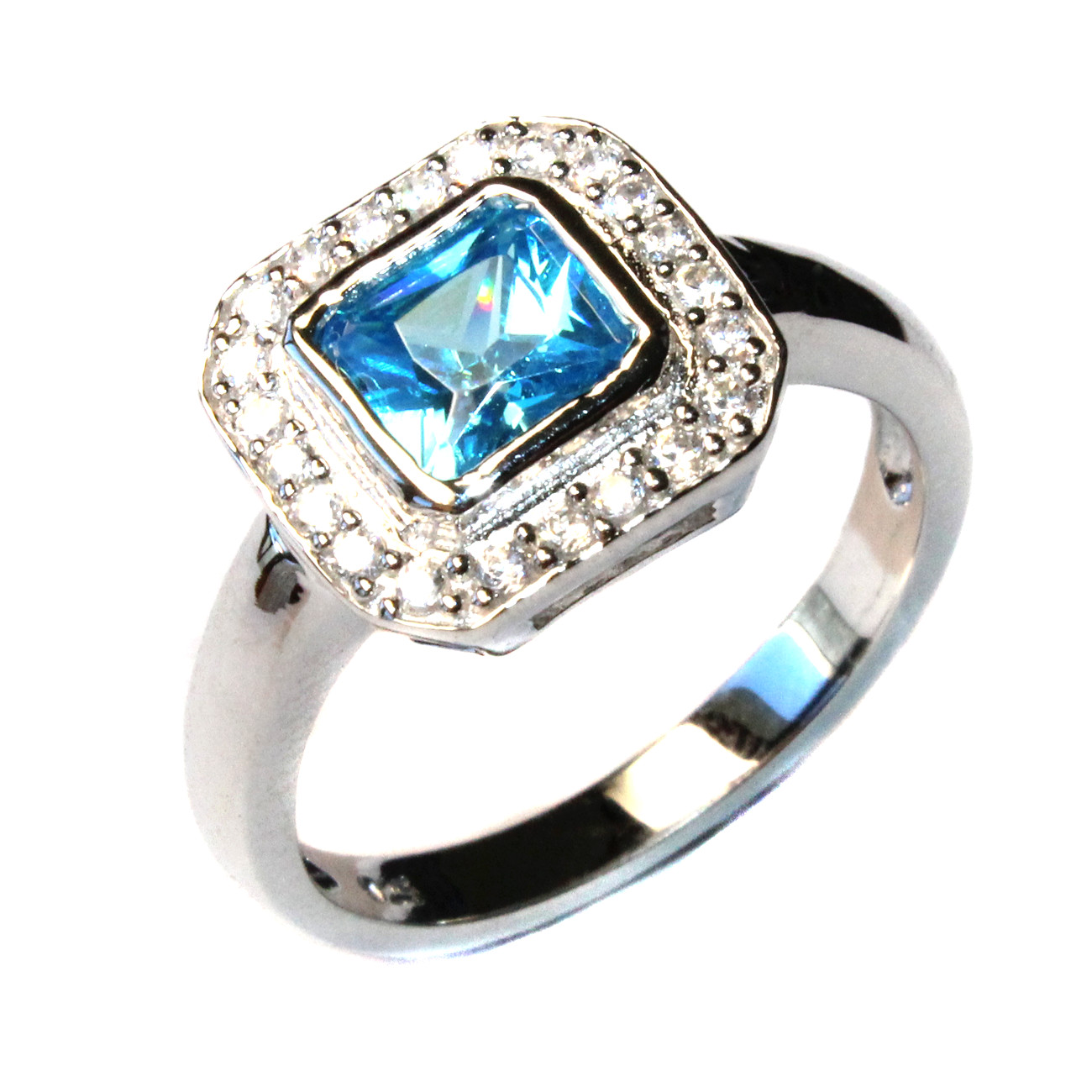 Promise Rings Princess Cut
 Princess Cut Aquamarine Blue Promise Ring Beautiful
