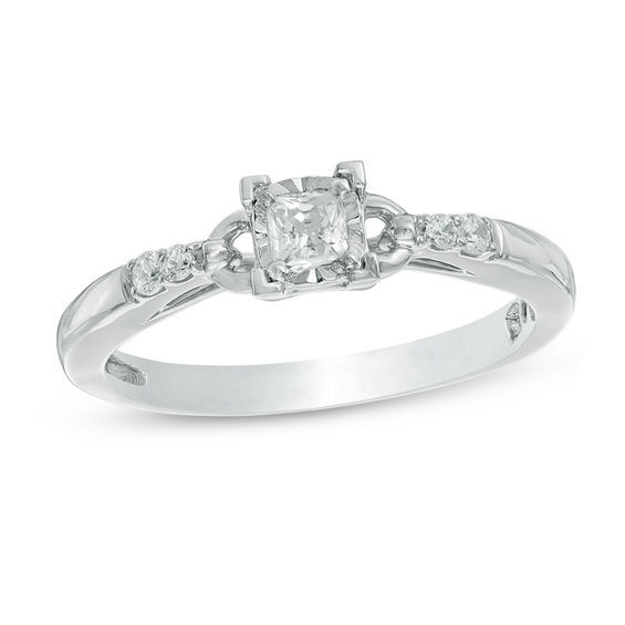 Promise Rings Princess Cut
 Cherished Promise Collection™ 1 4 CT T W Princess Cut