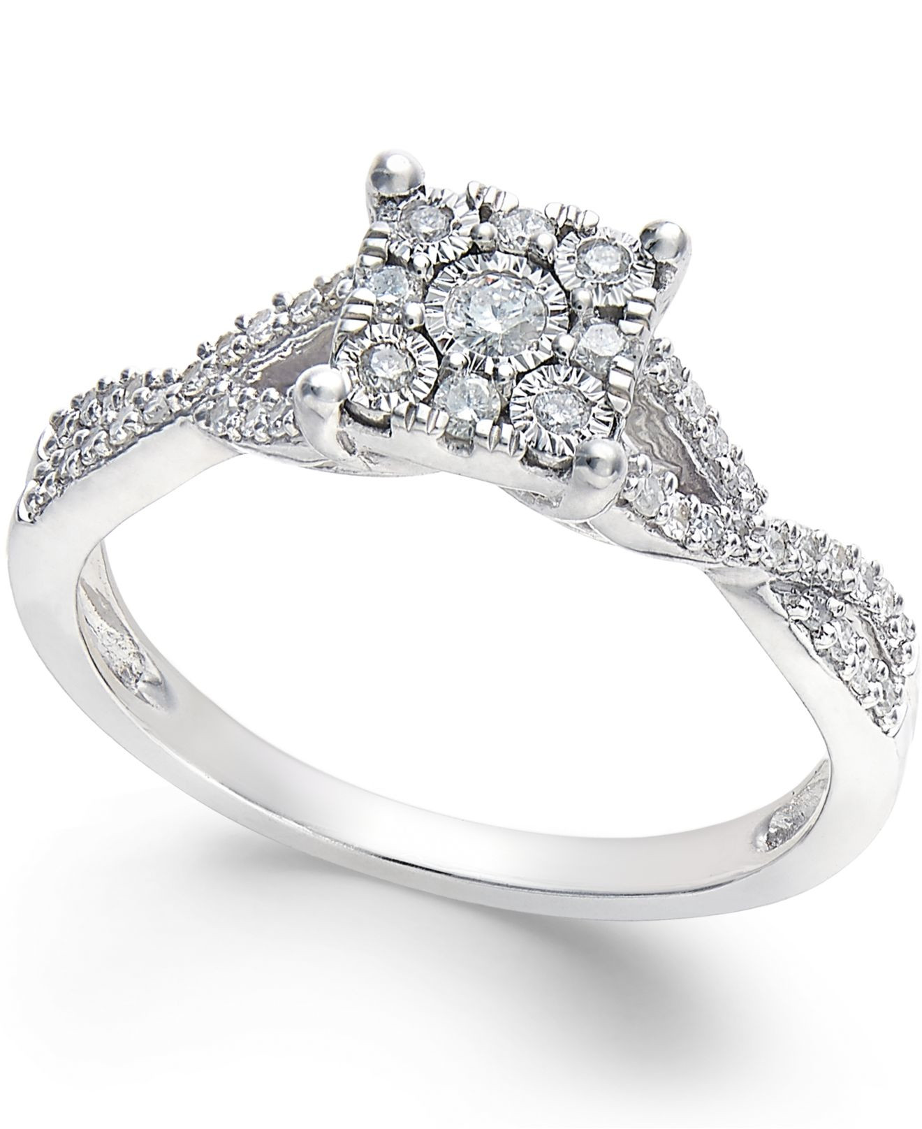 Promise Rings Princess Cut
 No vendor Princess cut Diamond Promise Ring 1 4 ct T w