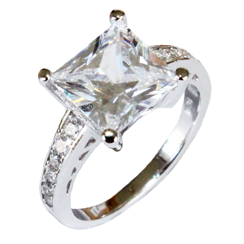 Promise Rings Princess Cut
 Princess Cut Diamond Promise Ring White Cubic Zirconia