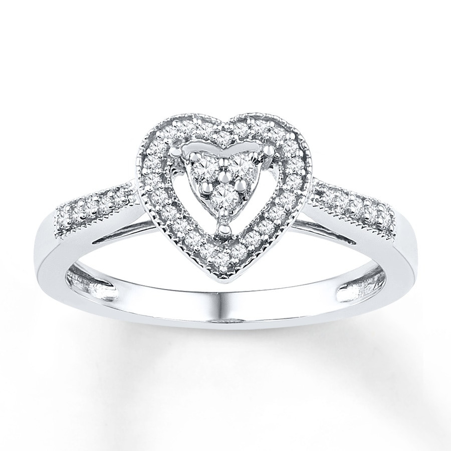 Promise Rings Real Diamond
 Heart Promise Ring 1 5 ct tw Diamonds Sterling Silver