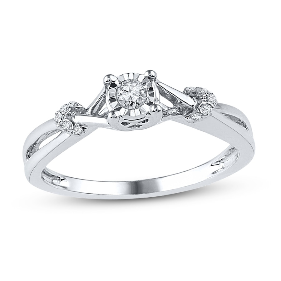 Promise Rings Real Diamond
 Diamond Promise Ring 1 10 ct tw Round cut Sterling Silver