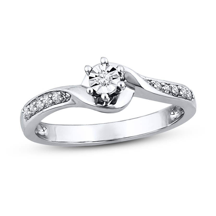 Promise Rings Real Diamond
 Diamond Promise Ring 1 15 ct tw Round cut Sterling Silver