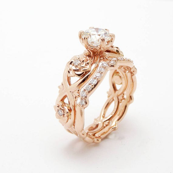 Promise Rings Real Diamond
 Unique Diamond Promise Rings Rose Gold Ring Set Real Diamond