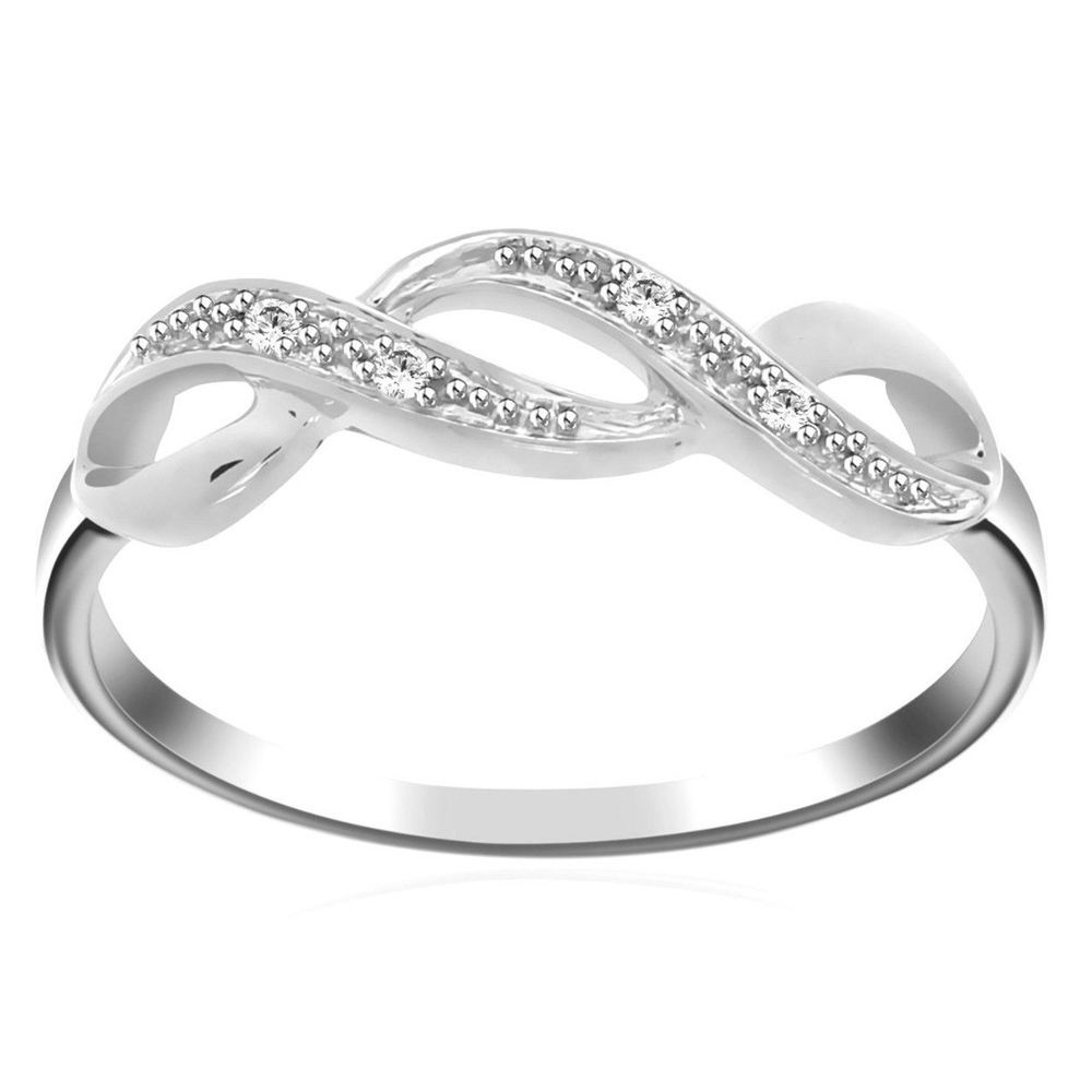 Promise Rings Real Diamond
 Sterling Silver Genuine Diamond Infinity Promise Ring