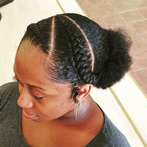 Protective Hairstyles For Natural 4C Hair
 braided protective hairstyle for natural hair in 2019
