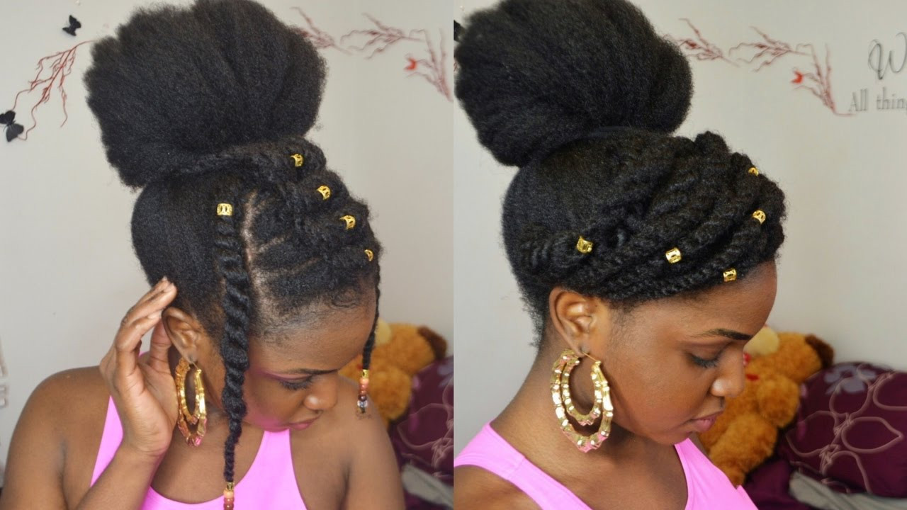 Protective Hairstyles For Natural 4C Hair
 BUN & TWISTS ON 4C NATURAL HAIR PROTECTIVE STYLE