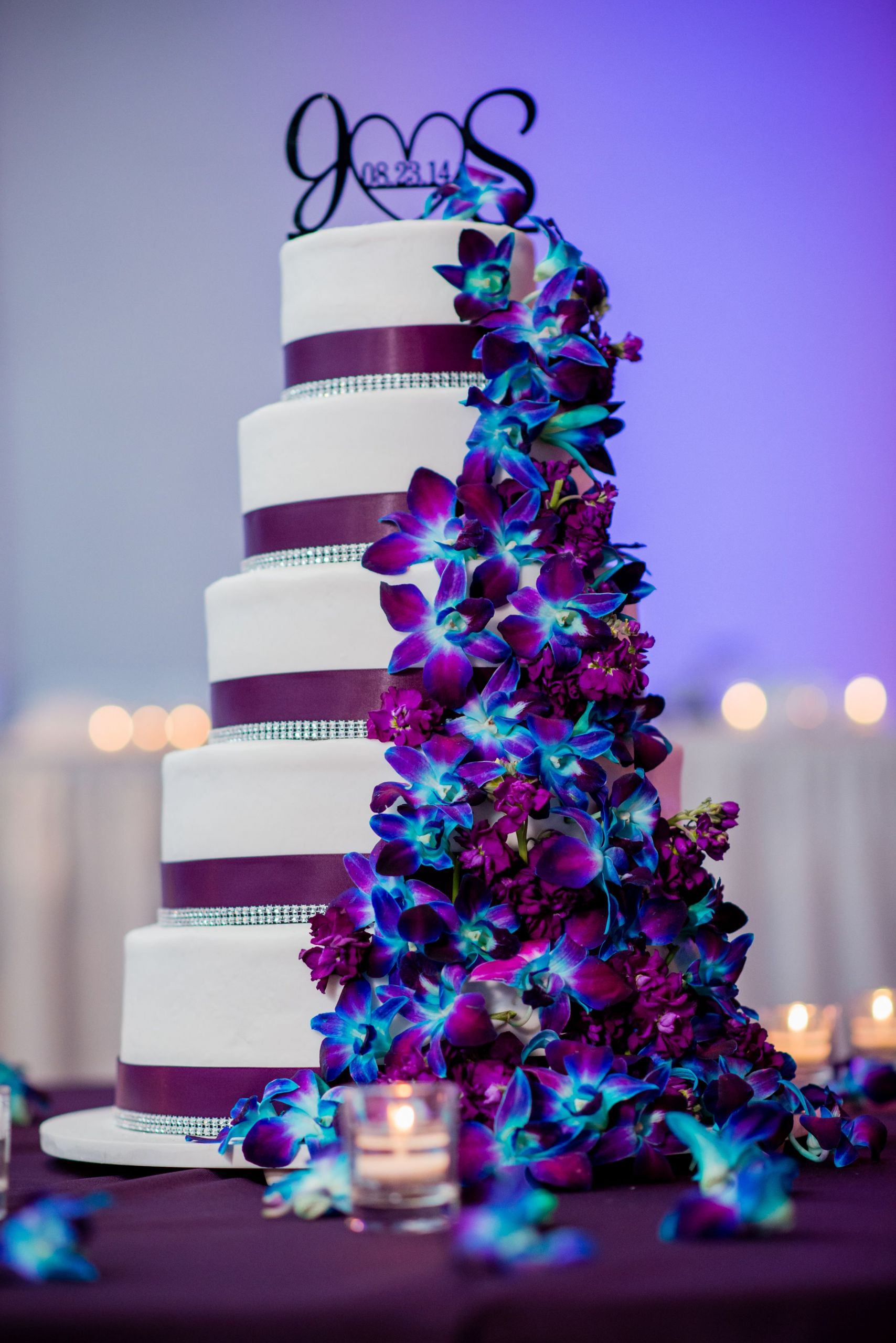 Purple And Blue Wedding Colors
 Our wedding cake Purple Plum theme with dendrobium