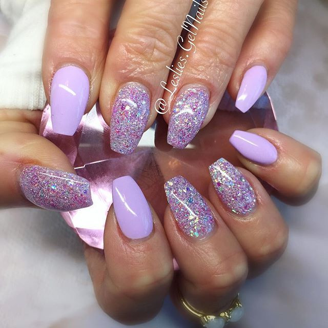 Purple Glitter Acrylic Nails
 The 25 best Purple gel nails ideas on Pinterest