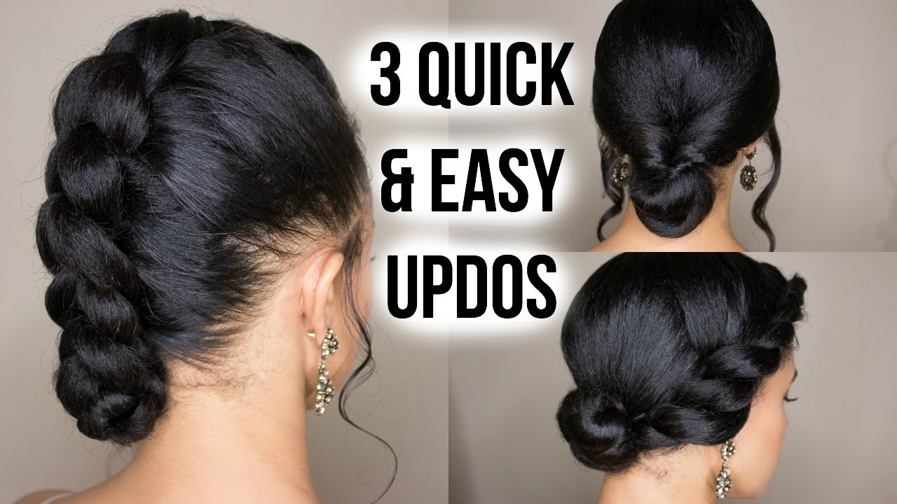 Quick And Easy Up Do Hairstyles
 3 Quick & Easy Updo Hairstyles on Straightened Natural