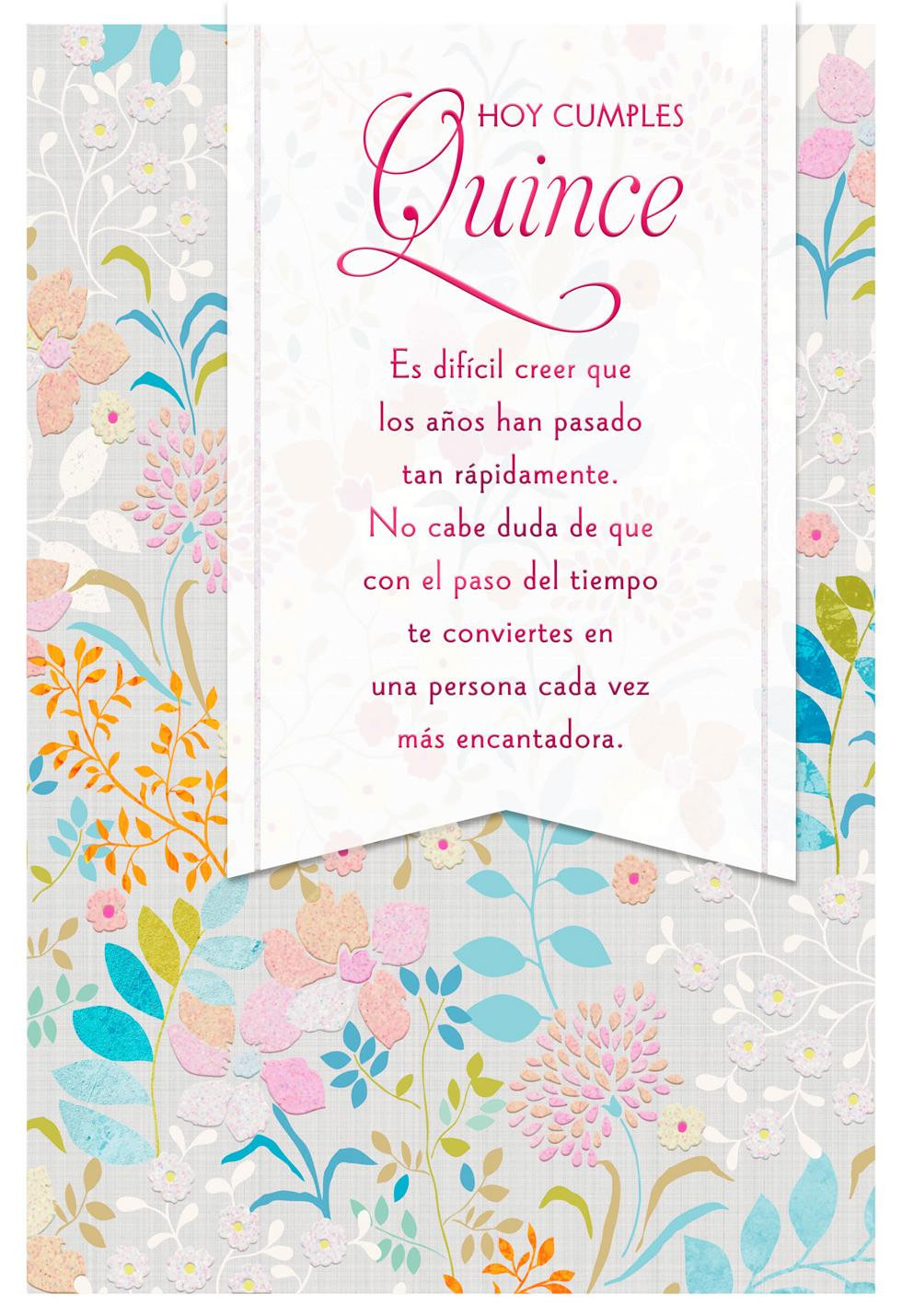Quinceanera Birthday Wishes
 More Lovely Every Year Spanish Language Quinceañera Card