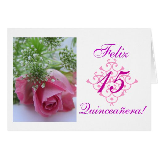 Quinceanera Birthday Wishes
 Spanish Quinceañera rosa Stationery Note Card
