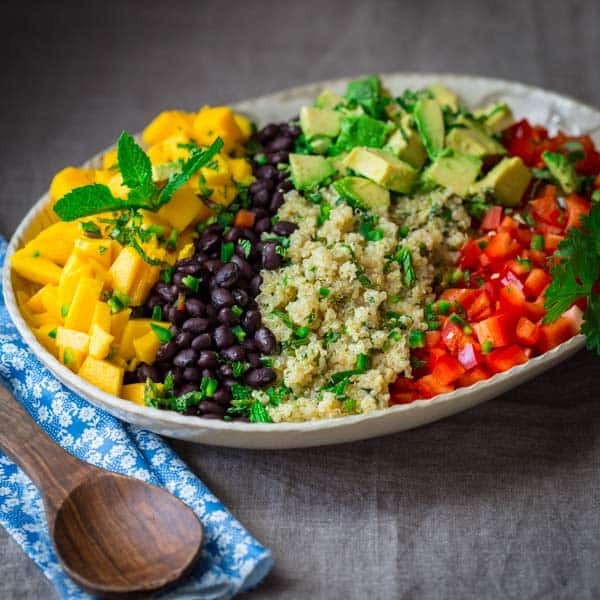 Quinoa Black Bean Salad
 black bean quinoa salad with mango and avocado