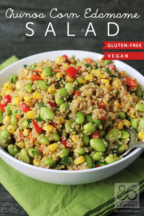Quinoa Dishes Vegan
 Quinoa Corn Edamame Salad vegan gf 86 Lemons