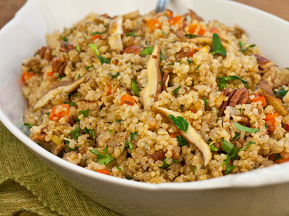 Quinoa Main Dish
 Quinoa Pilaf with Shiitake Mushrooms Carrots and Pecans