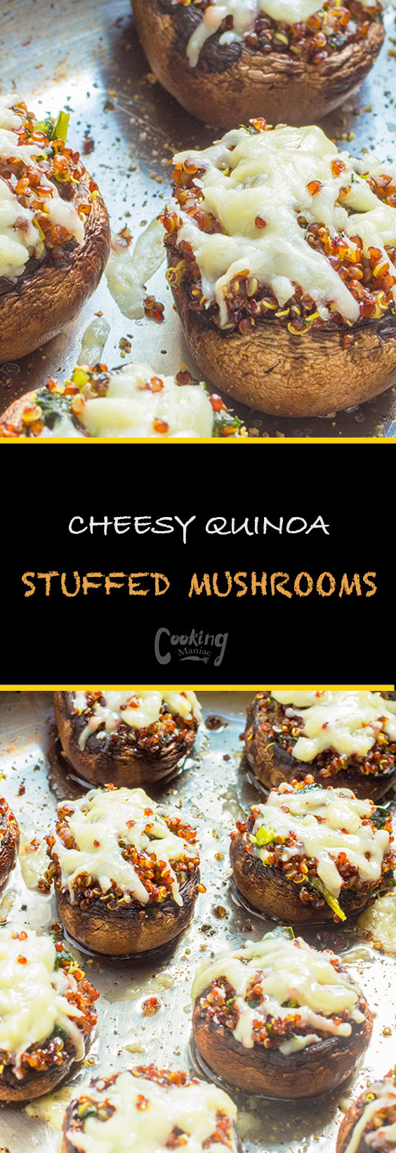Quinoa Stuffed Mushrooms
 Cheesy Quinoa Stuffed Mushrooms Cooking Maniac