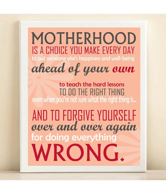 Quote For New Mother
 Mother s Day Print Gift Art Motherhood Subway by