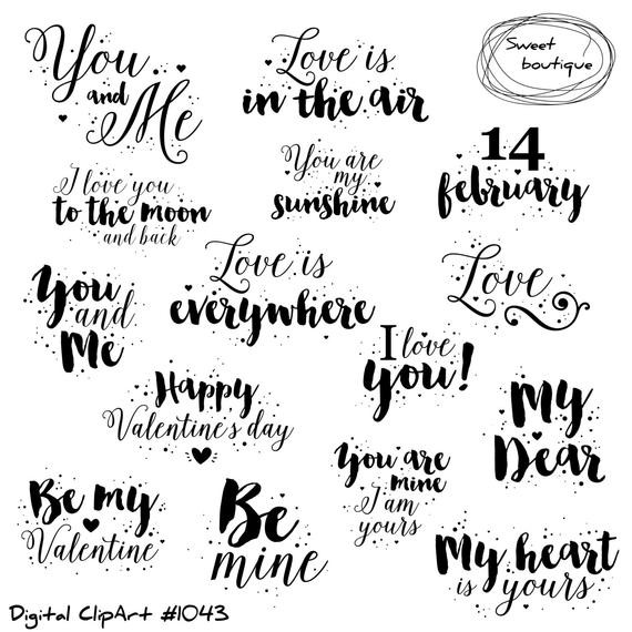 Quotes About Art And Love
 Items similar to Love quote Valentines day clipart Love