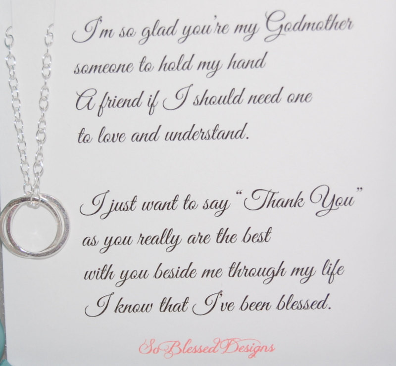 Quotes About Being A Godmother
 Gift for GODMOTHER godmother necklace POEM for Godmothers