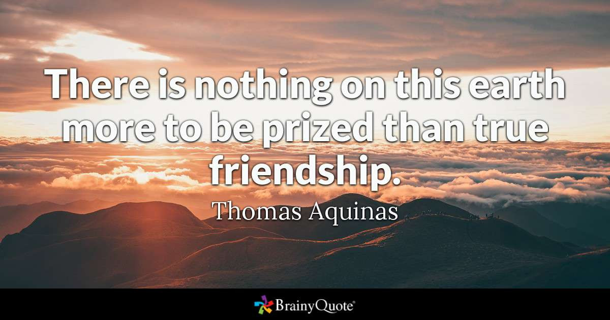 Quotes For True Friendship
 Thomas Aquinas There is nothing on this earth more to be