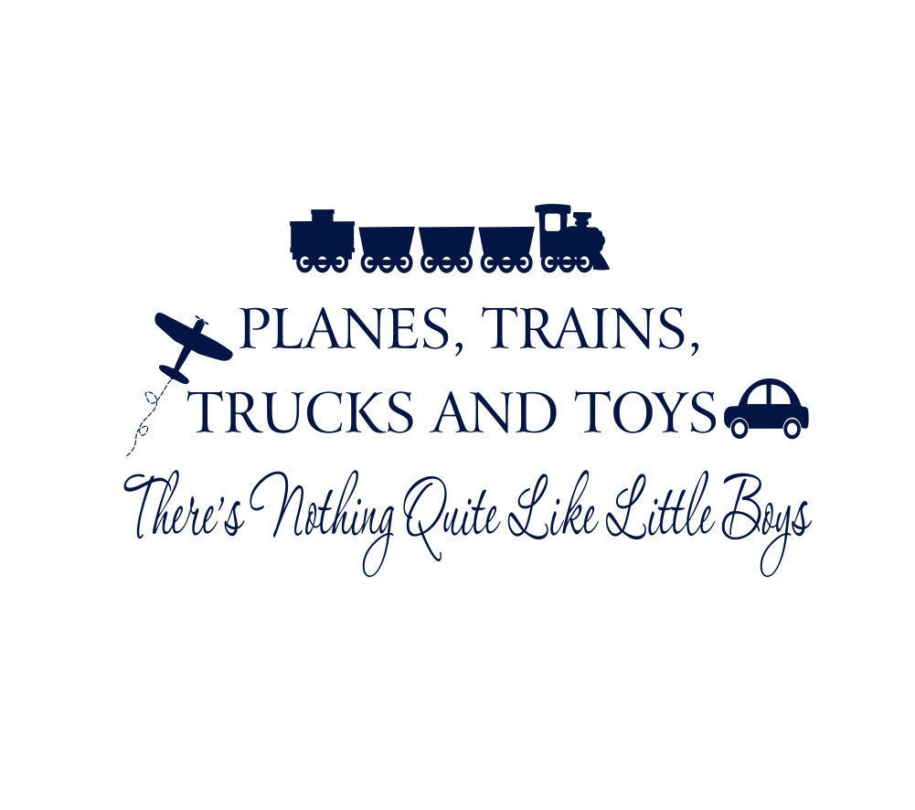 Quotes On Baby Boys
 Boy Wall Decals Planes Trains Trucks and Toys by wallartsy