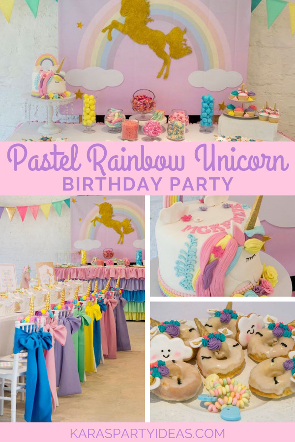 Rainbow And Unicorn Party Ideas
 Kara s Party Ideas Pastel Rainbow Unicorn Birthday Party