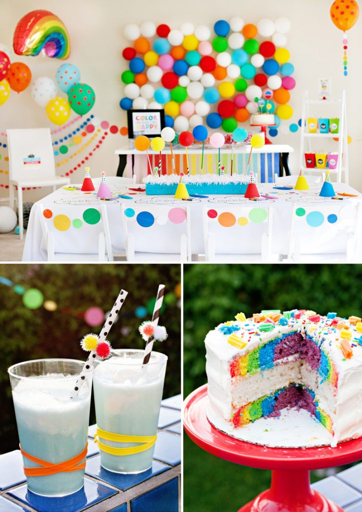 Rainbow Birthday Party Ideas
 A Modern Rainbow Art Party Kids Birthday Hostess with
