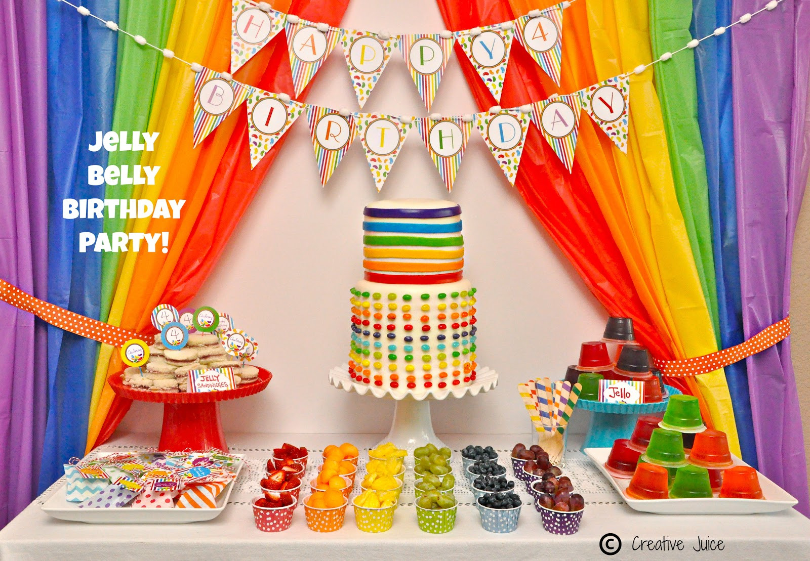 Rainbow Birthday Party Ideas
 PARTIES rainbow jelly bean birthday party Creative Juice
