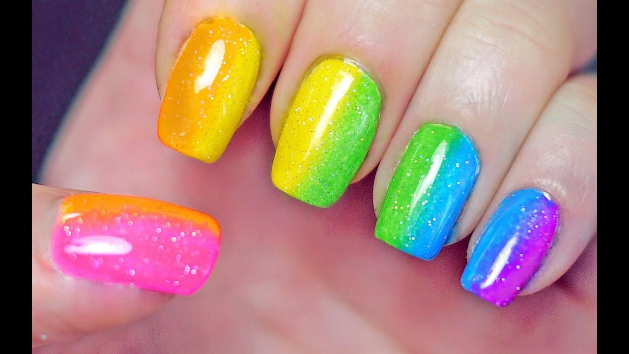 Rainbow Nail Designs
 Rainbow Nails Sponge Gra nt